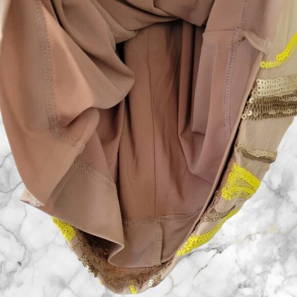 Dress the Population Yellow and Tan Midi Dress - Picture 7 of 7